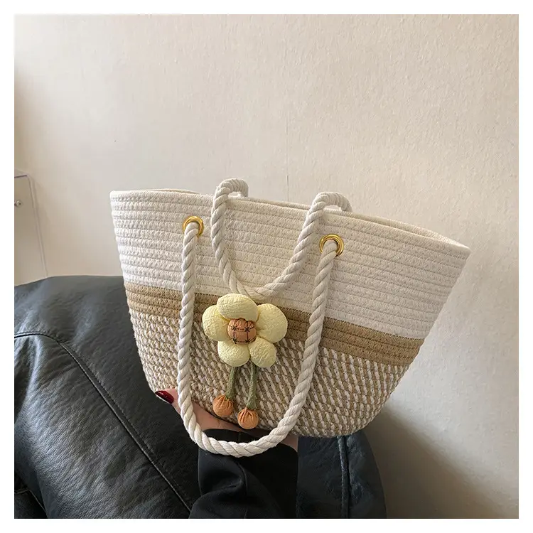 Women's Summer Woven Bag with Floral Embroidery — feature 14