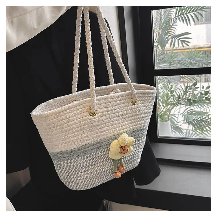 Women's Summer Woven Bag with Floral Embroidery — feature 17