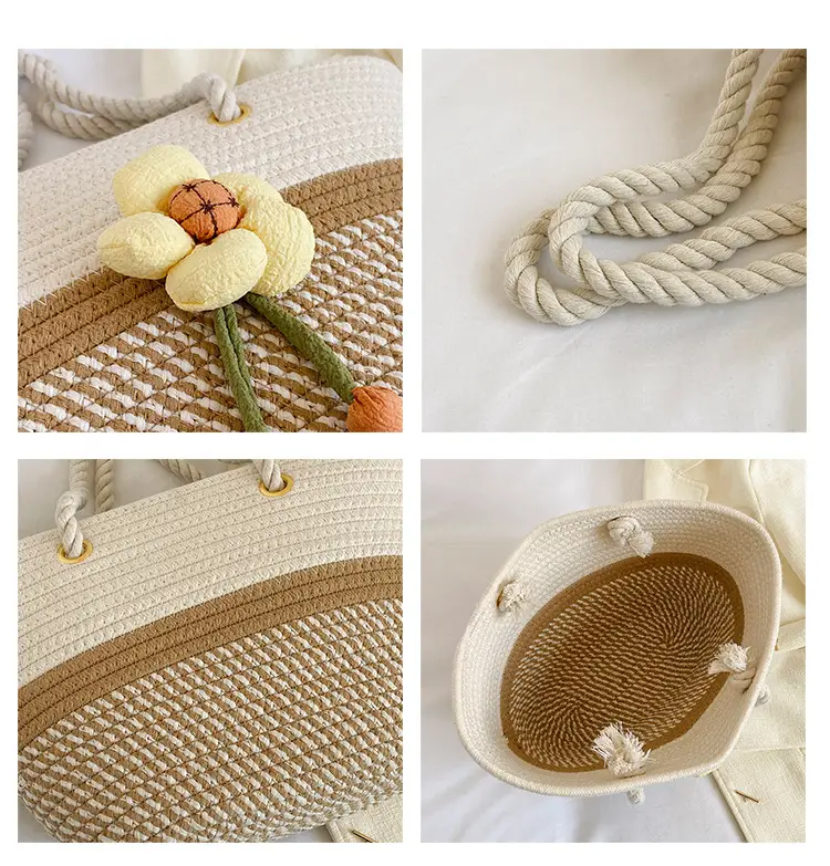 Women's Summer Woven Bag with Floral Embroidery — feature 8