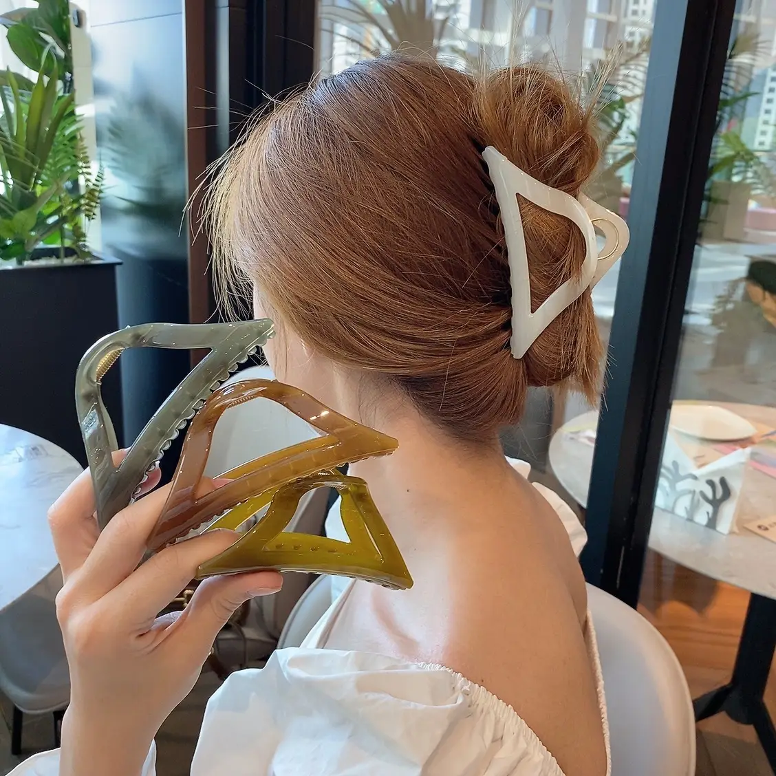 Korean Hollow Triangle Hairpin Clip for Ponytail