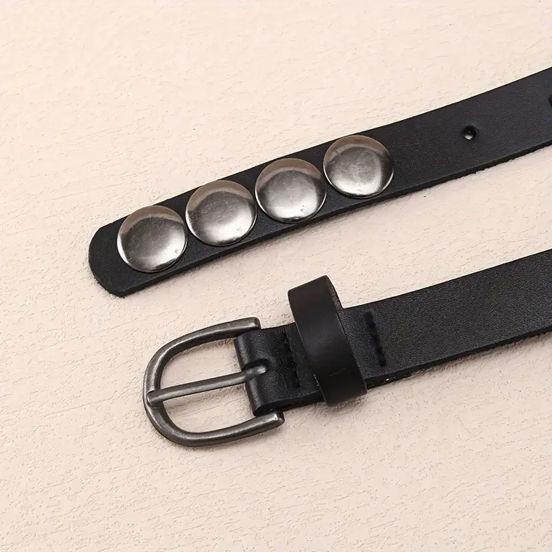 Retro Punk Belt with Double Circle Design for Women - Image 4