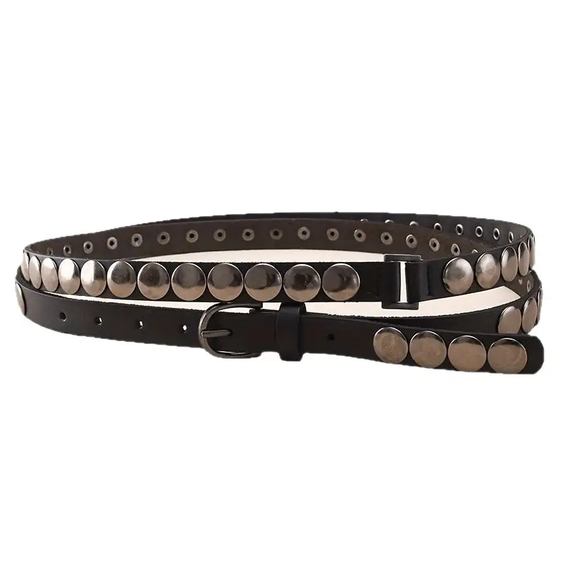 Retro Punk Belt with Double Circle Design for Women - Image 6
