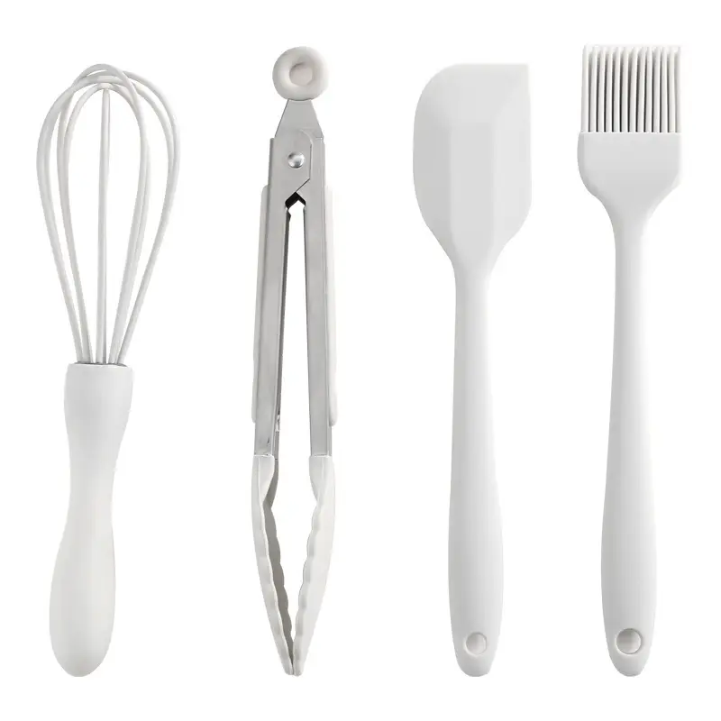 Household Food Grade Silicone Mini Baking Tool Set High Temperature Resistant Scraper Oil Brush Egg Beater Food Clip