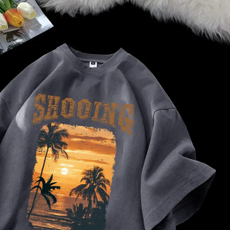 Retro Short Sleeve T-Shirt Black Summer Style