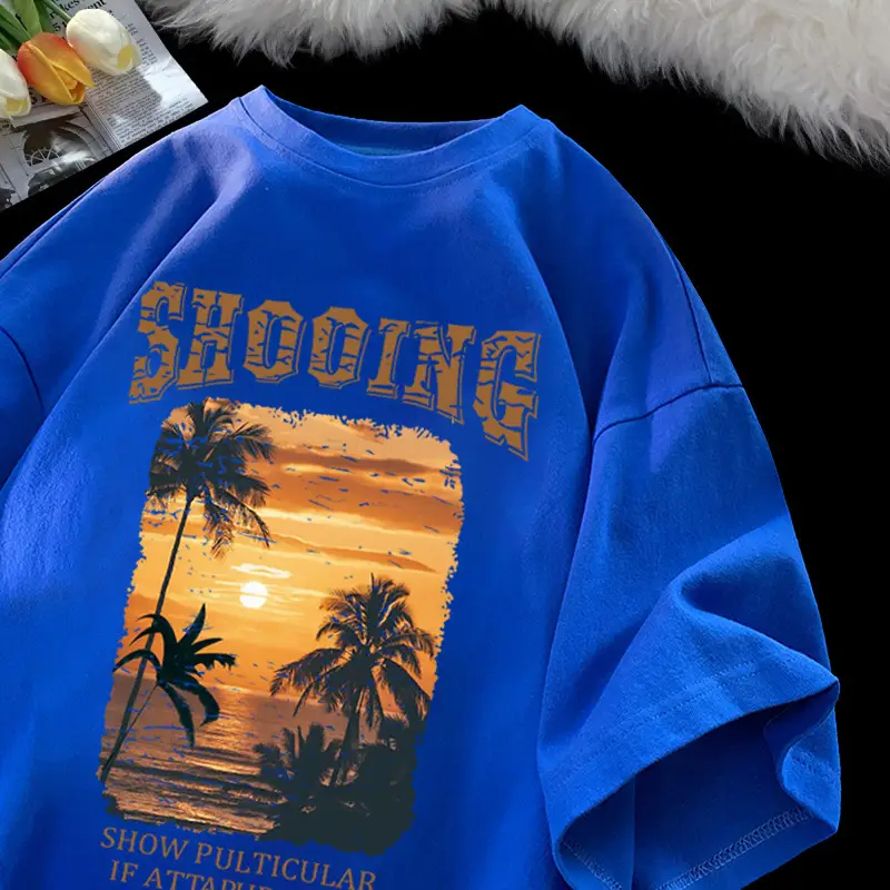 Retro Short Sleeve T-Shirt Black Summer Style