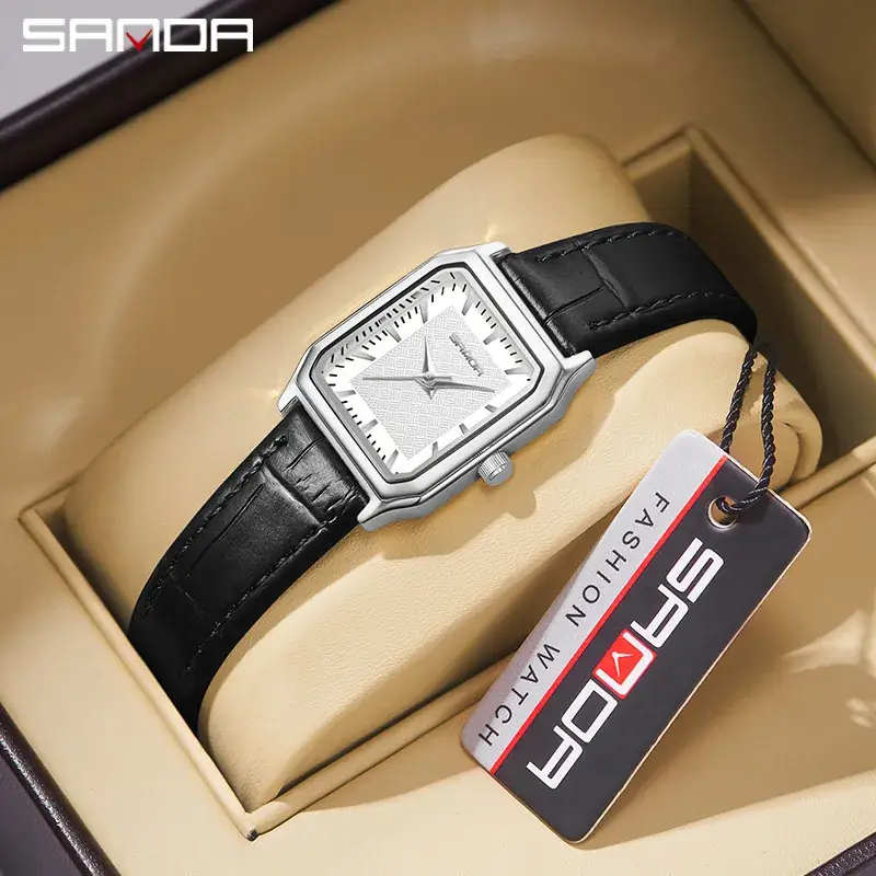 Sanda New Square Women's Quartz Watch Stud Elegant Waterproof