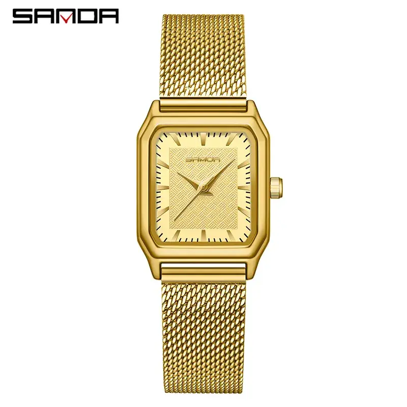 Sanda New Square Women's Quartz Watch Stud Elegant Waterproof