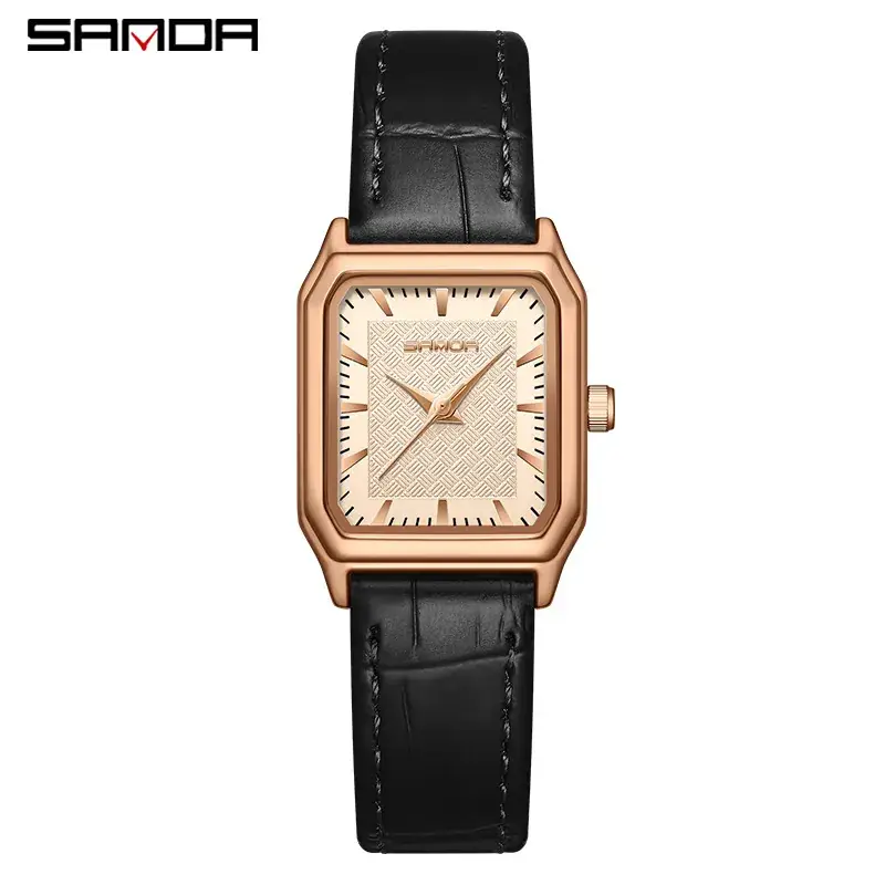 Sanda New Square Women's Quartz Watch Stud Elegant Waterproof