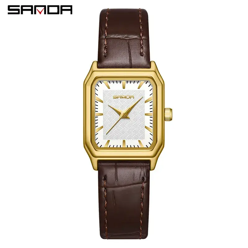 Sanda New Square Women's Quartz Watch Stud Elegant Waterproof