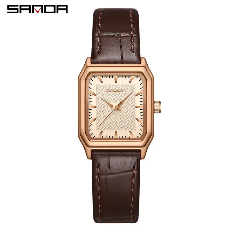 Sanda New Square Women's Quartz Watch Stud Elegant Waterproof