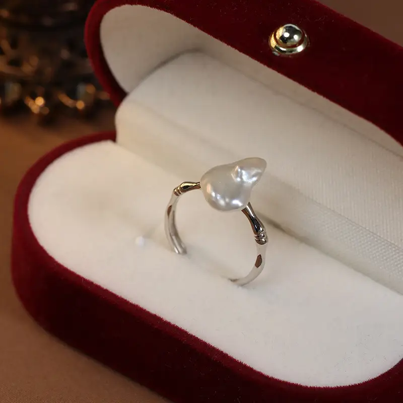Broken Silver Pearl Ring S925 Full Body Sterling Silver - Image 4