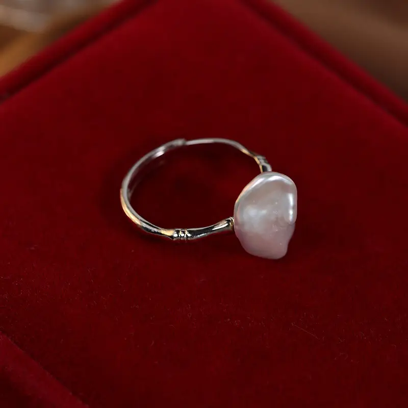 Broken Silver Pearl Ring S925 Full Body Sterling Silver - Image 5
