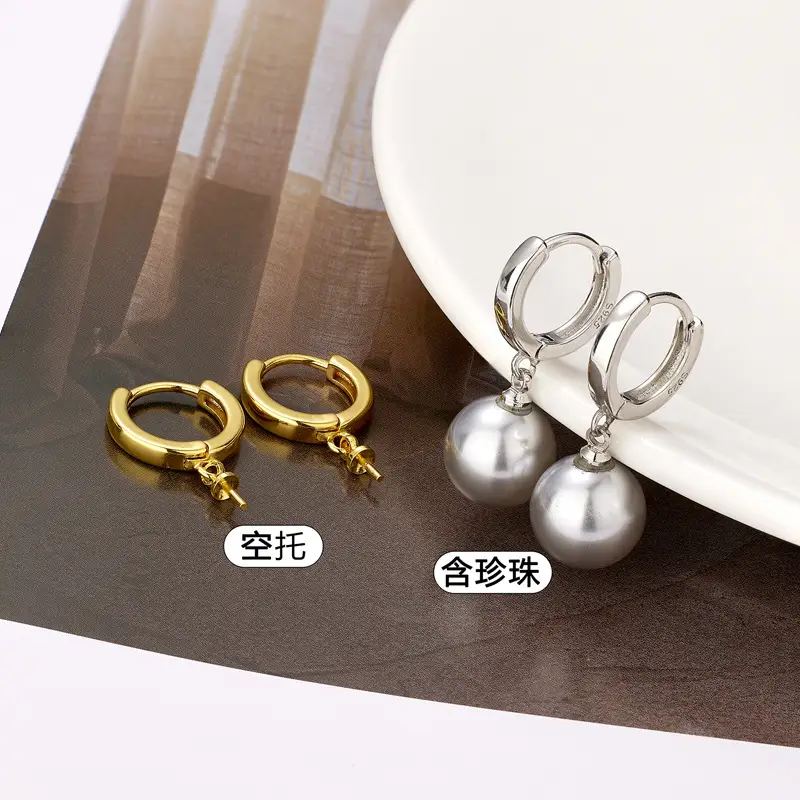 Gold Pearl Drop Earrings for Women - Image 2