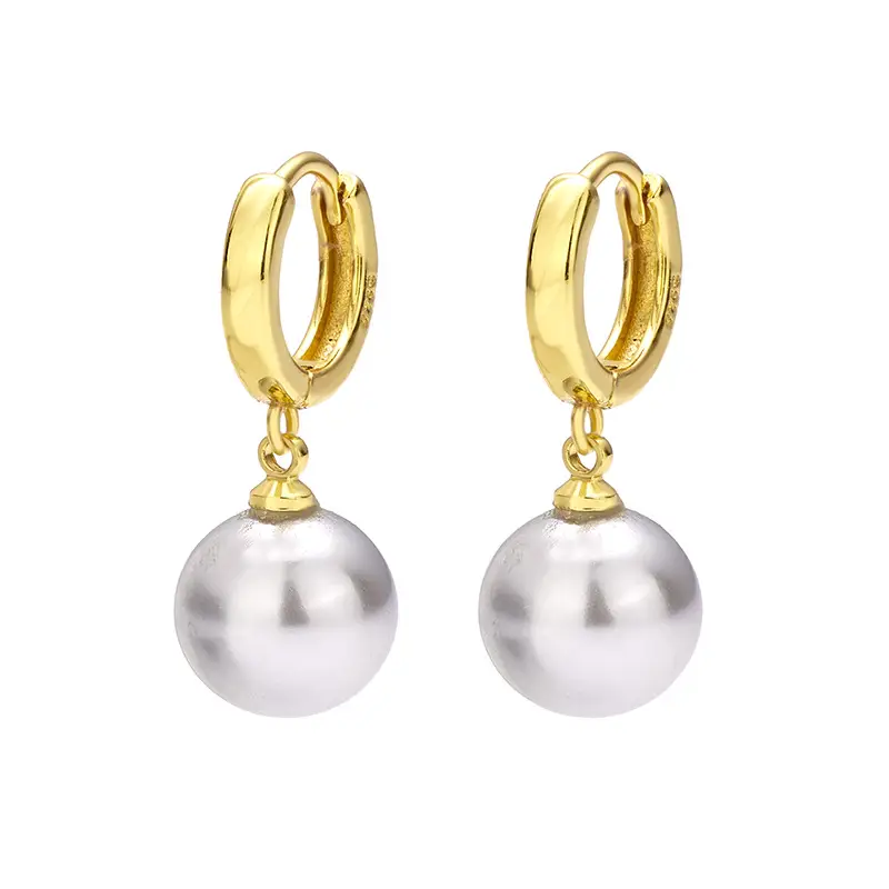 Gold Pearl Drop Earrings for Women - Image 5