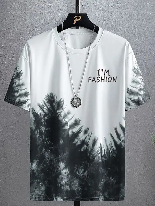Men's Black Graphic T-Shirt with Tower Design Large - Image 9