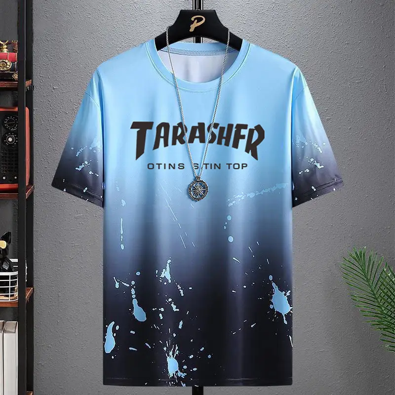 Men's Black Graphic T-Shirt with Tower Design Large - Image 6