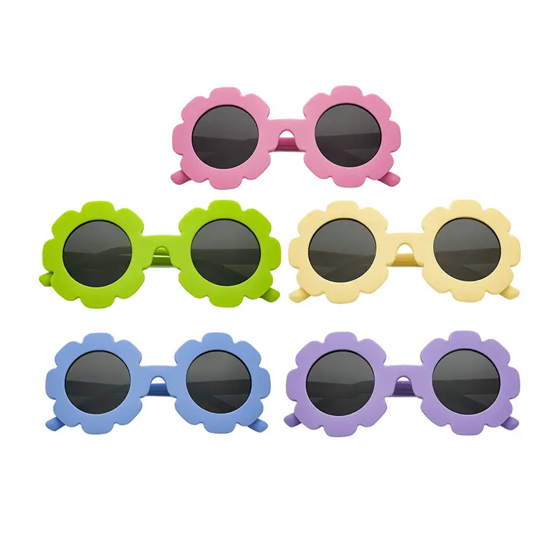 Blue Sunflower Silicone Kids Sunglasses UV Protection