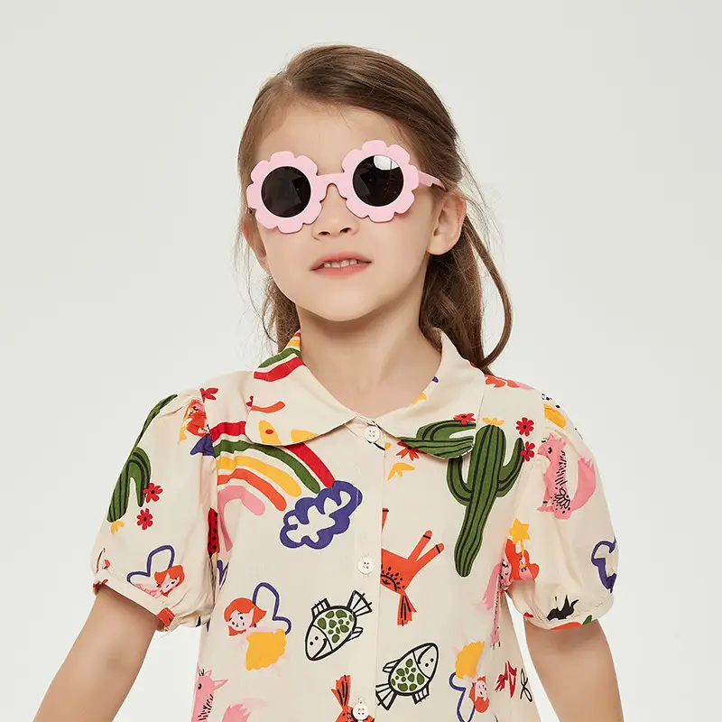 Blue Sunflower Silicone Kids Sunglasses UV Protection