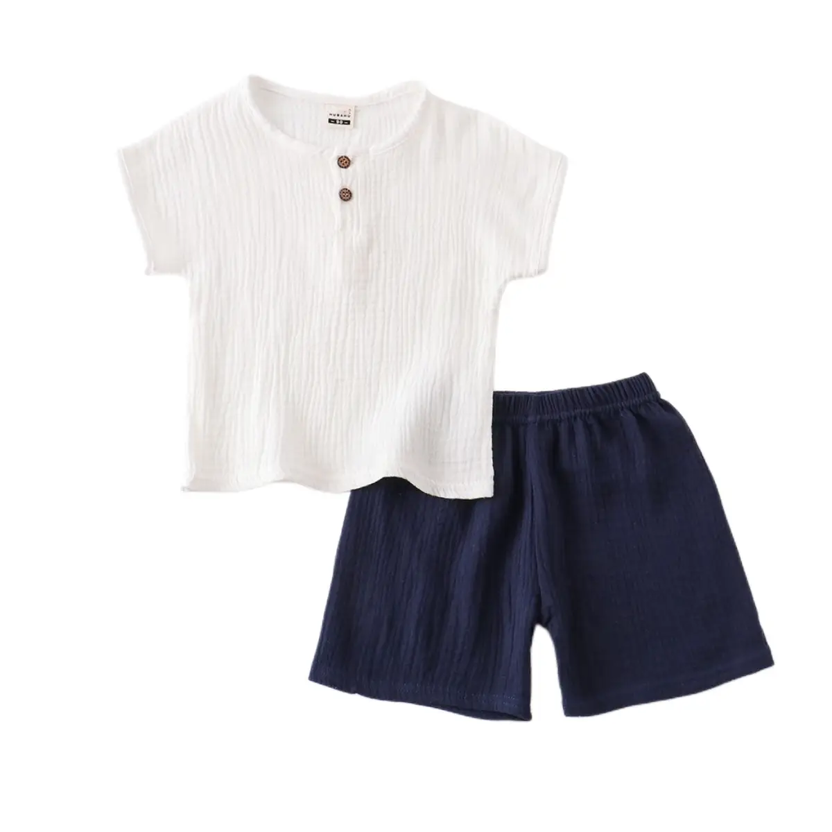 Children Cotton Shorts Set White Pink Baby Summer - Image 2