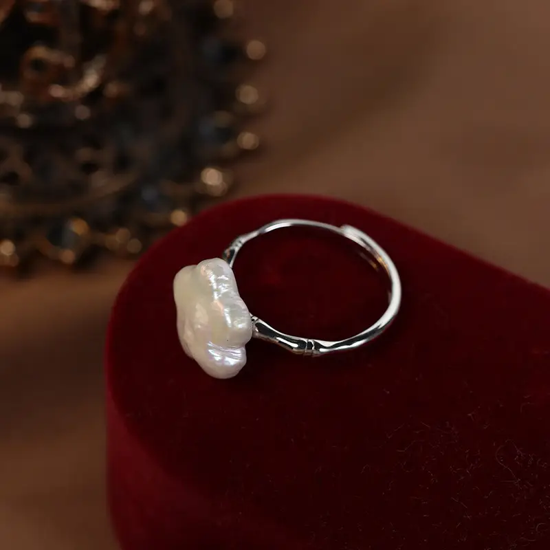 Pearl Flower Ring S925 Sterling Silver Adjustable - Image 5