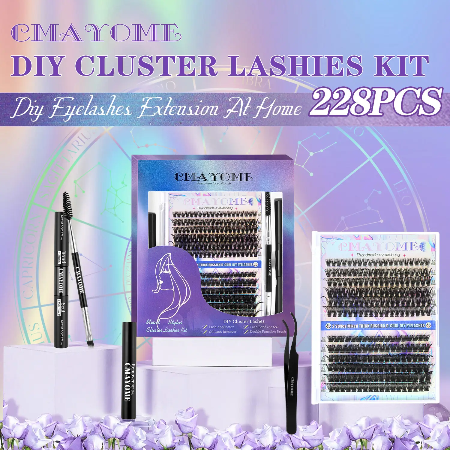 100 Clusters False Eyelashes 8-16mm Natural Large Capacity - Image 36