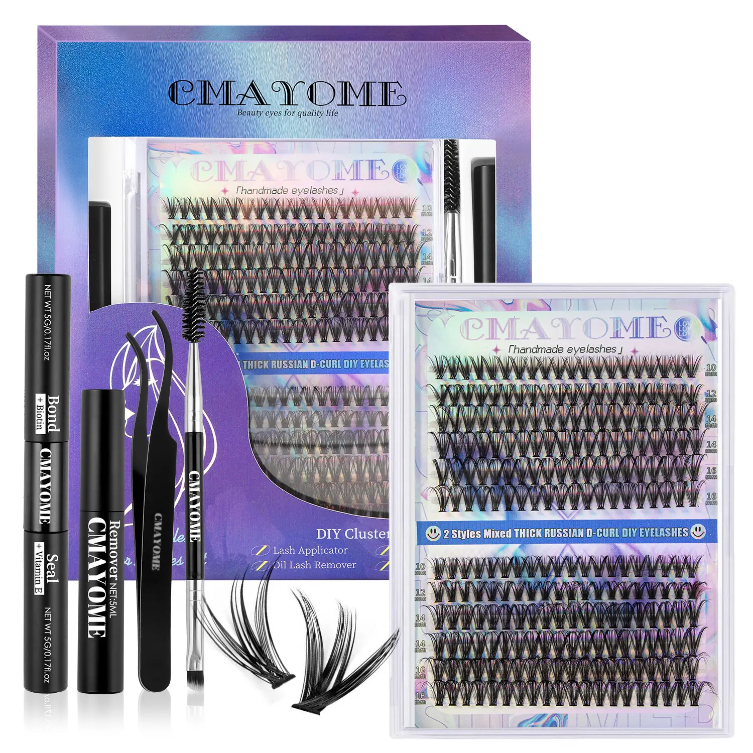 100 Clusters False Eyelashes 8-16mm Natural Large Capacity - Image 39