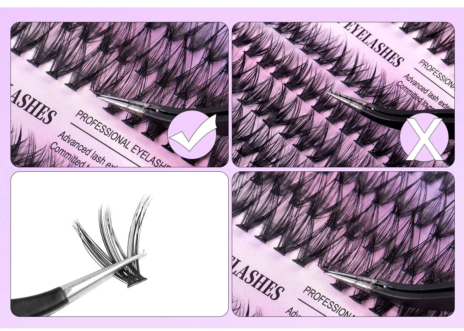 100 Clusters False Eyelashes 8-16mm Natural Large Capacity — feature 10