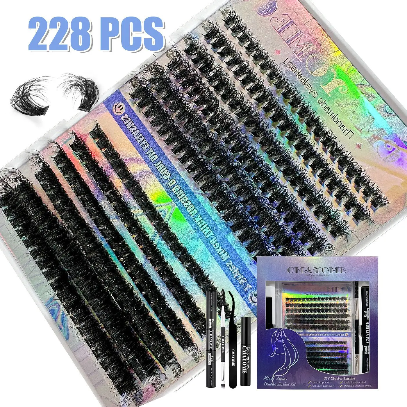 100 Clusters False Eyelashes 8-16mm Natural Large Capacity - Image 10