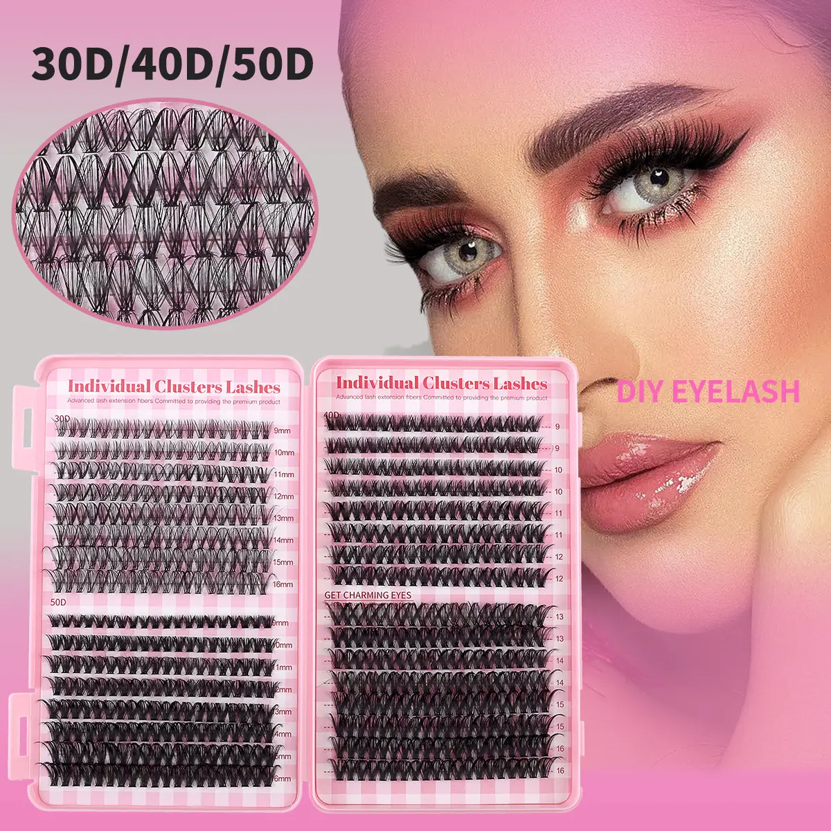 100 Clusters False Eyelashes 8-16mm Natural Large Capacity - Image 11