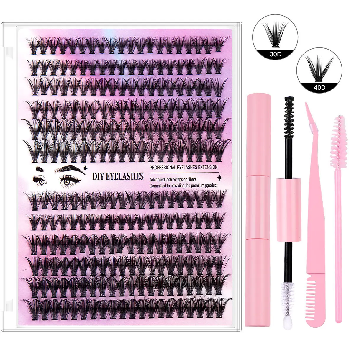 100 Clusters False Eyelashes 8-16mm Natural Large Capacity - Image 13