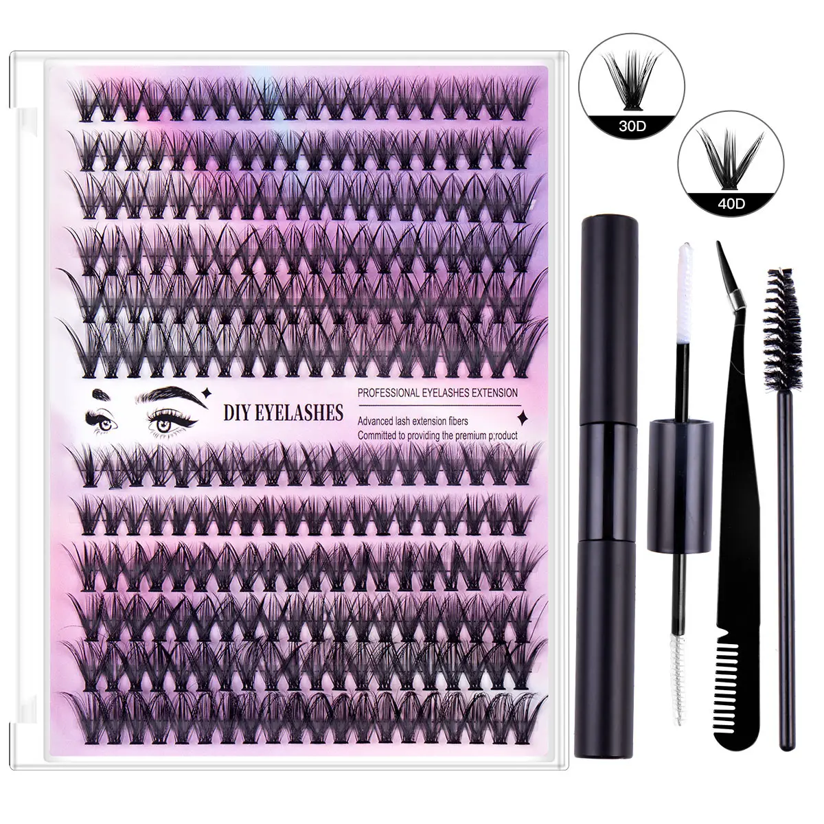 100 Clusters False Eyelashes 8-16mm Natural Large Capacity - Image 14