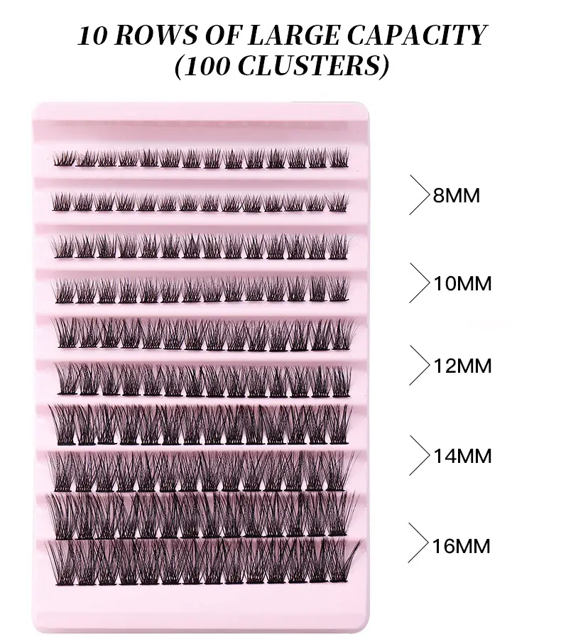 100 Clusters False Eyelashes 8-16mm Natural Large Capacity - Image 17