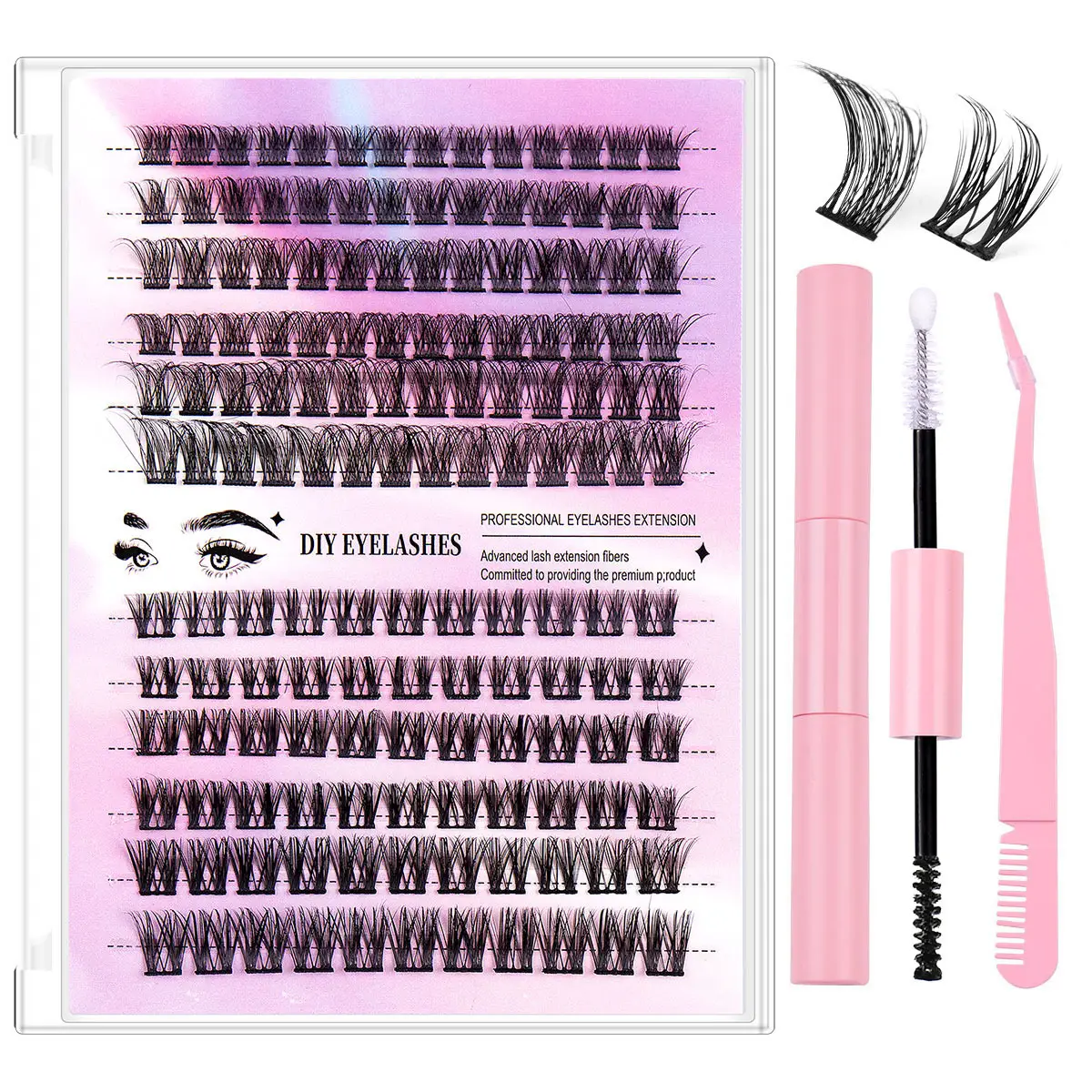 100 Clusters False Eyelashes 8-16mm Natural Large Capacity - Image 18