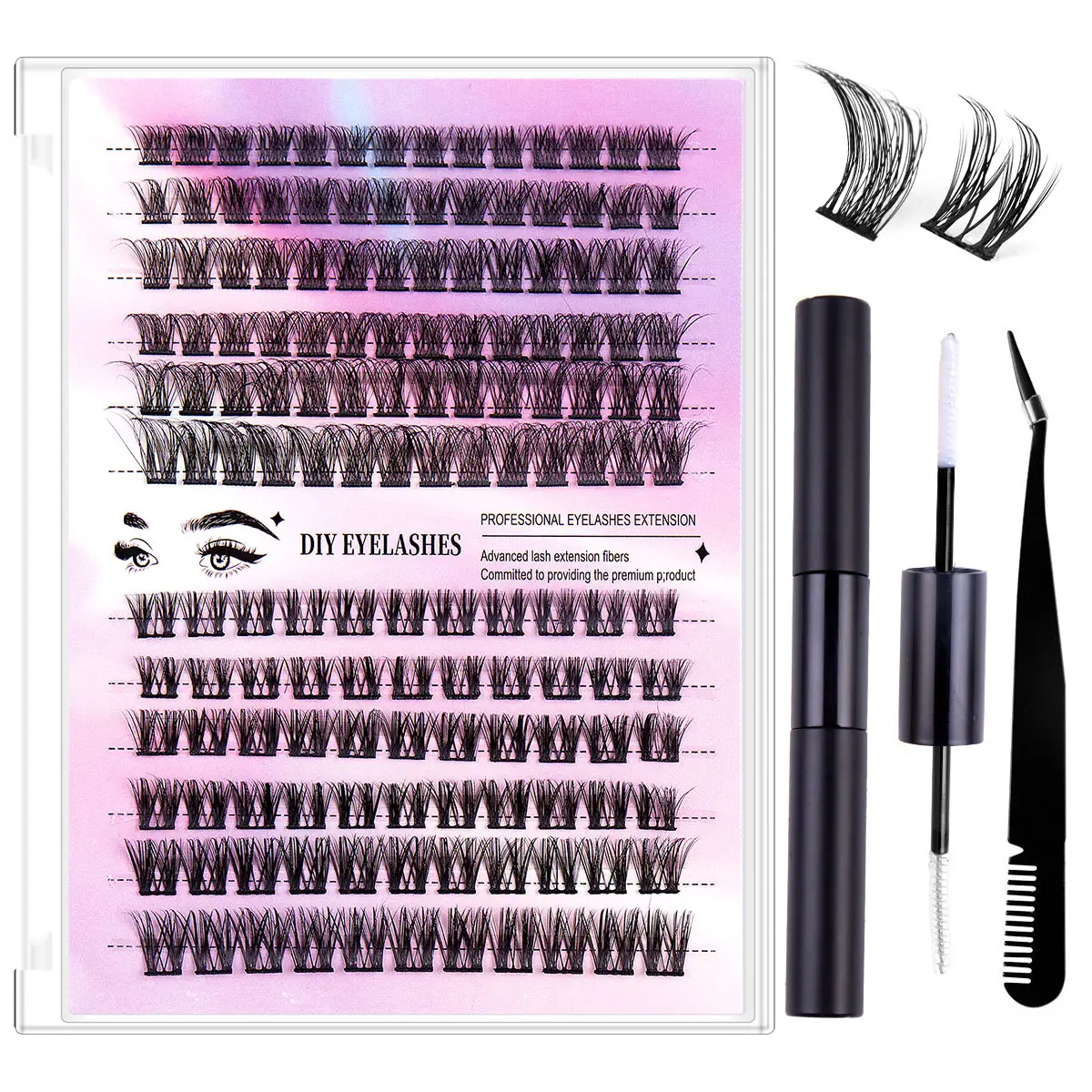 100 Clusters False Eyelashes 8-16mm Natural Large Capacity - Image 19