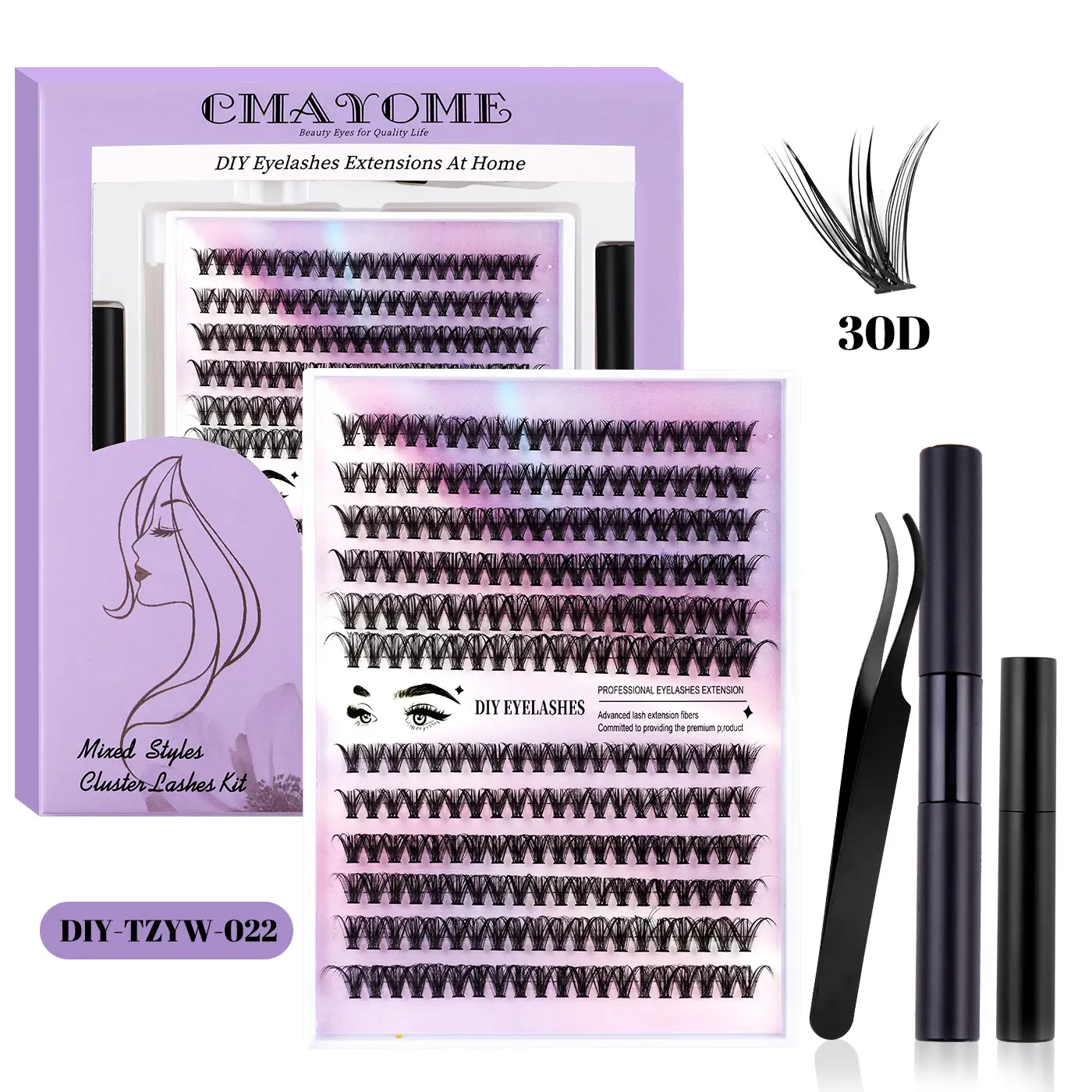 100 Clusters False Eyelashes 8-16mm Natural Large Capacity - Image 2