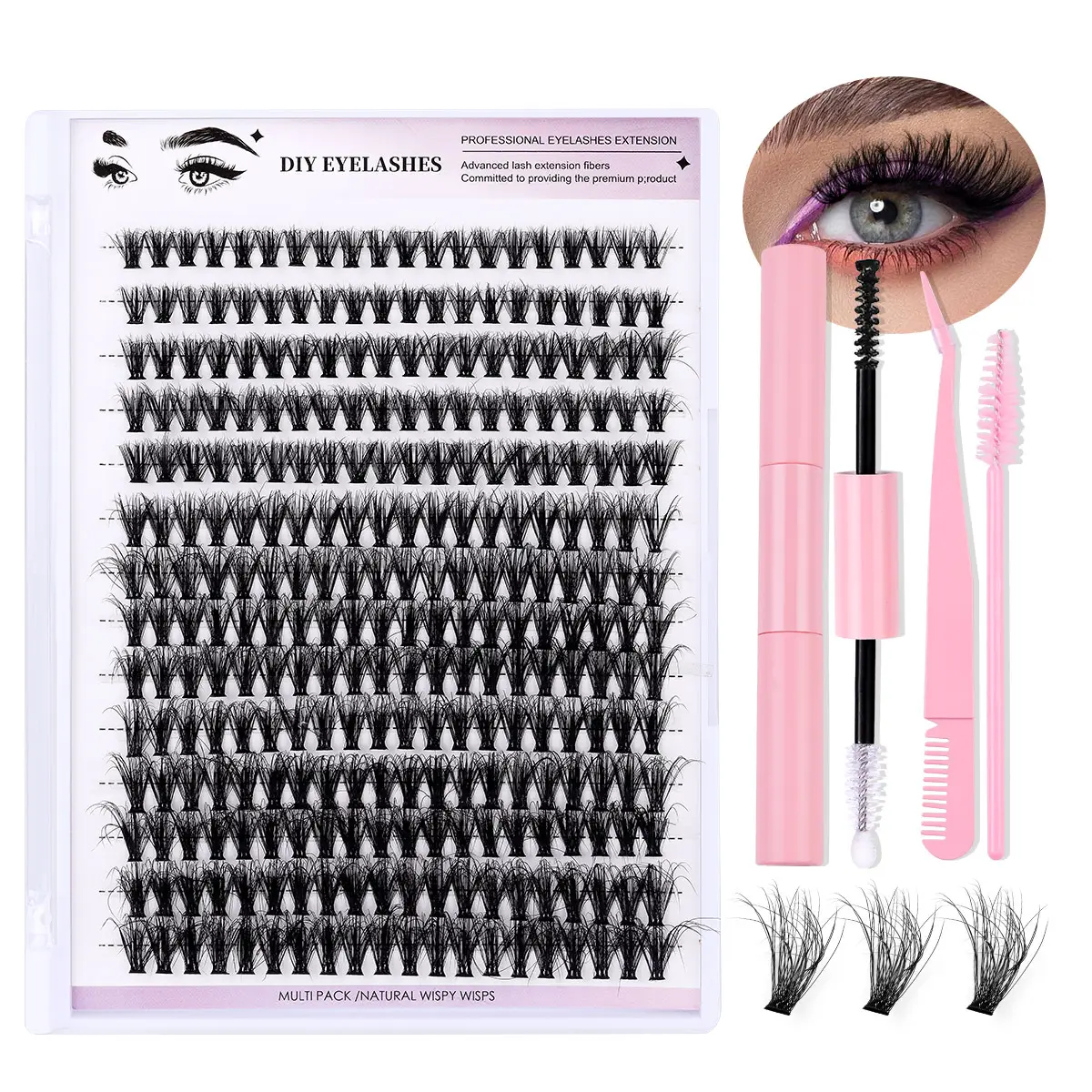 100 Clusters False Eyelashes 8-16mm Natural Large Capacity - Image 22
