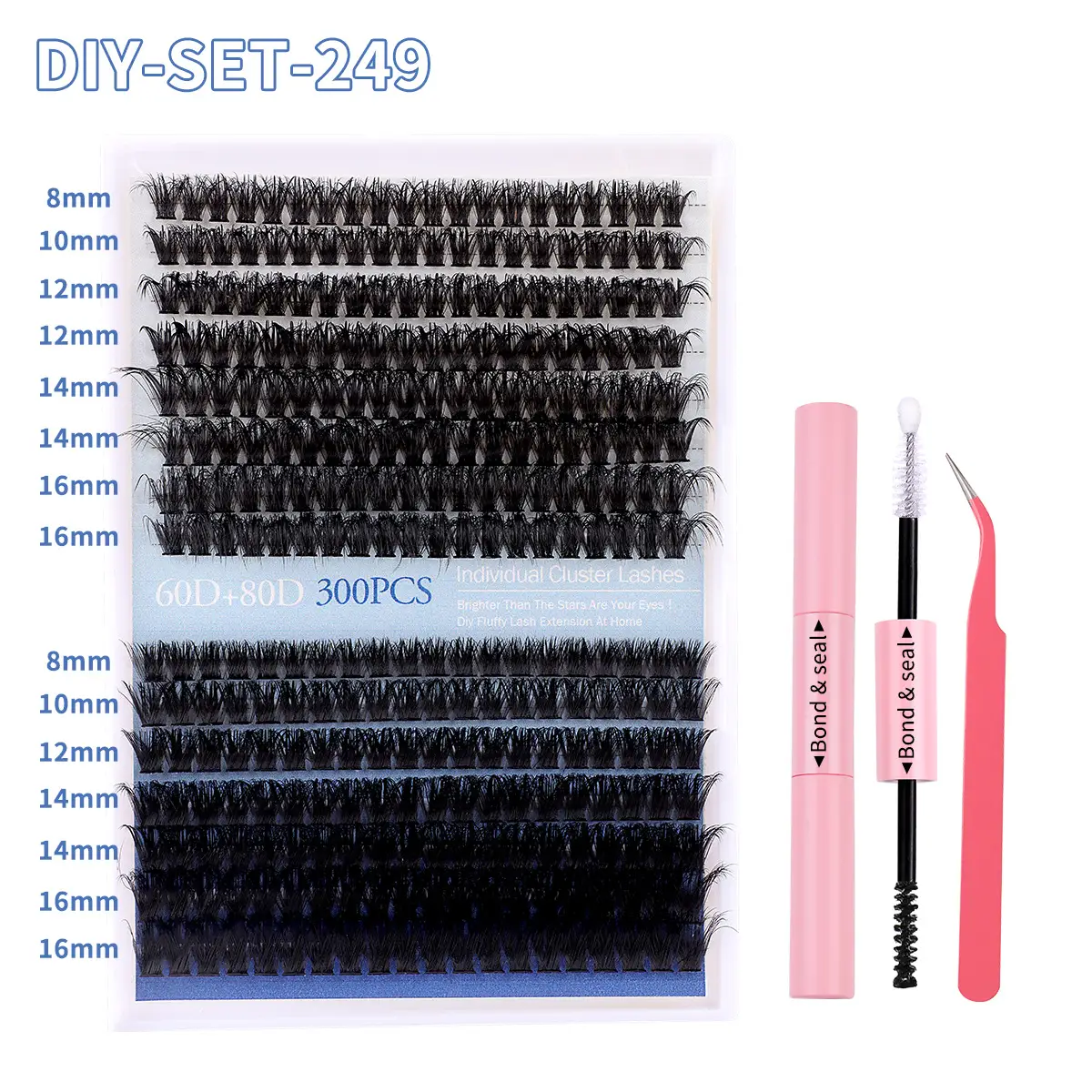 100 Clusters False Eyelashes 8-16mm Natural Large Capacity - Image 26