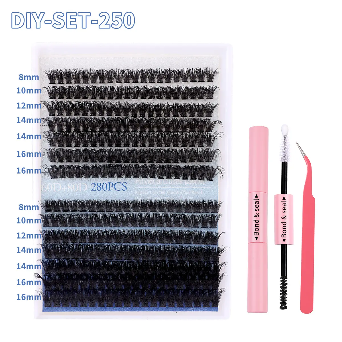 100 Clusters False Eyelashes 8-16mm Natural Large Capacity - Image 27