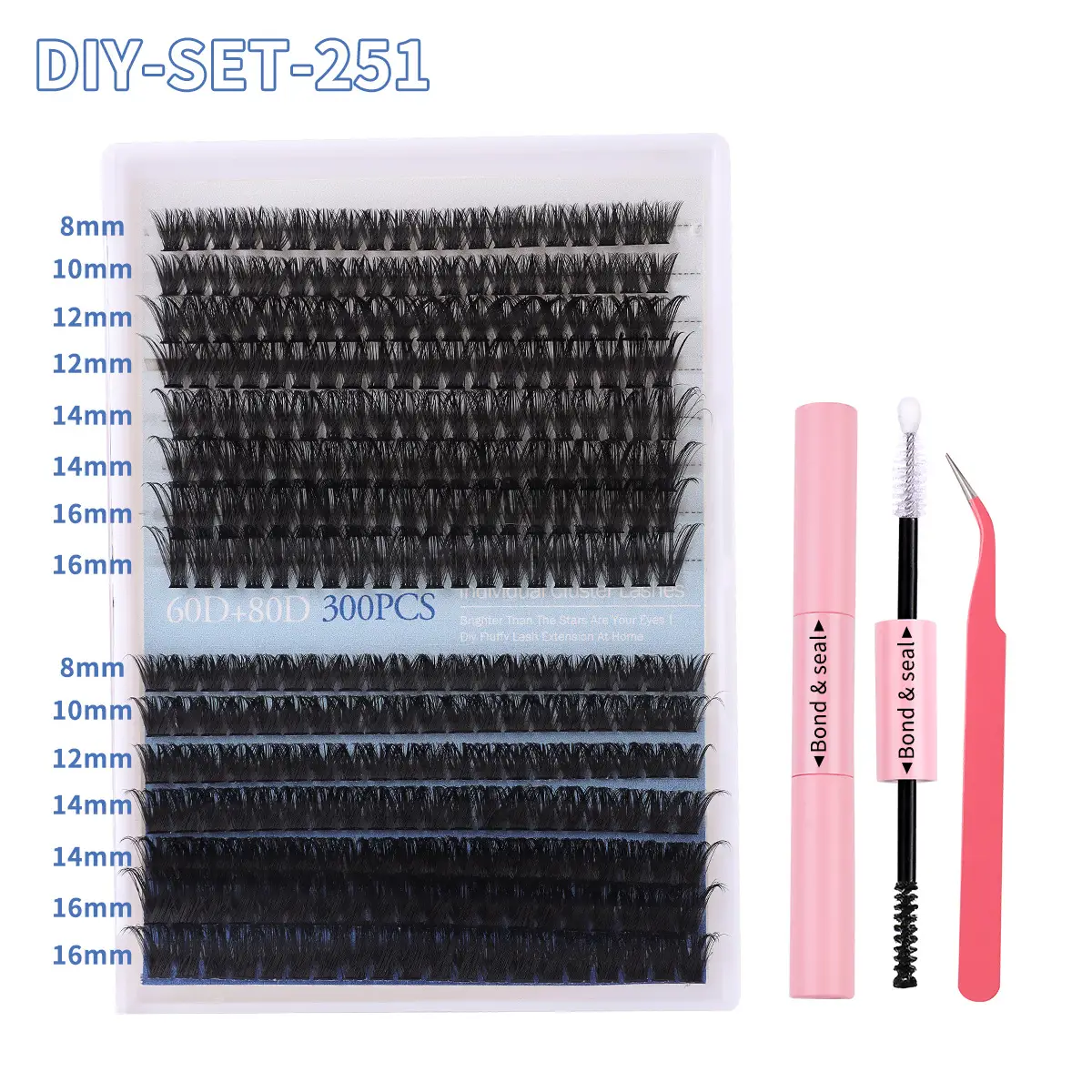 100 Clusters False Eyelashes 8-16mm Natural Large Capacity - Image 28