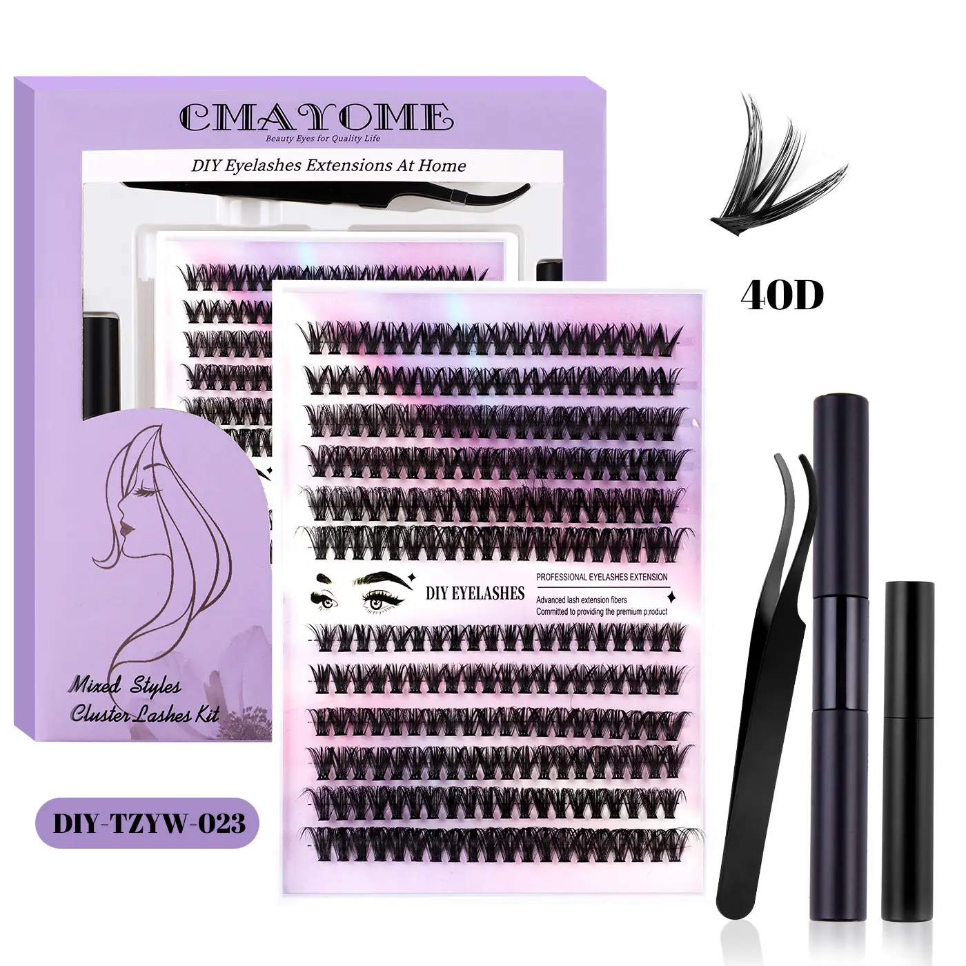 100 Clusters False Eyelashes 8-16mm Natural Large Capacity - Image 3