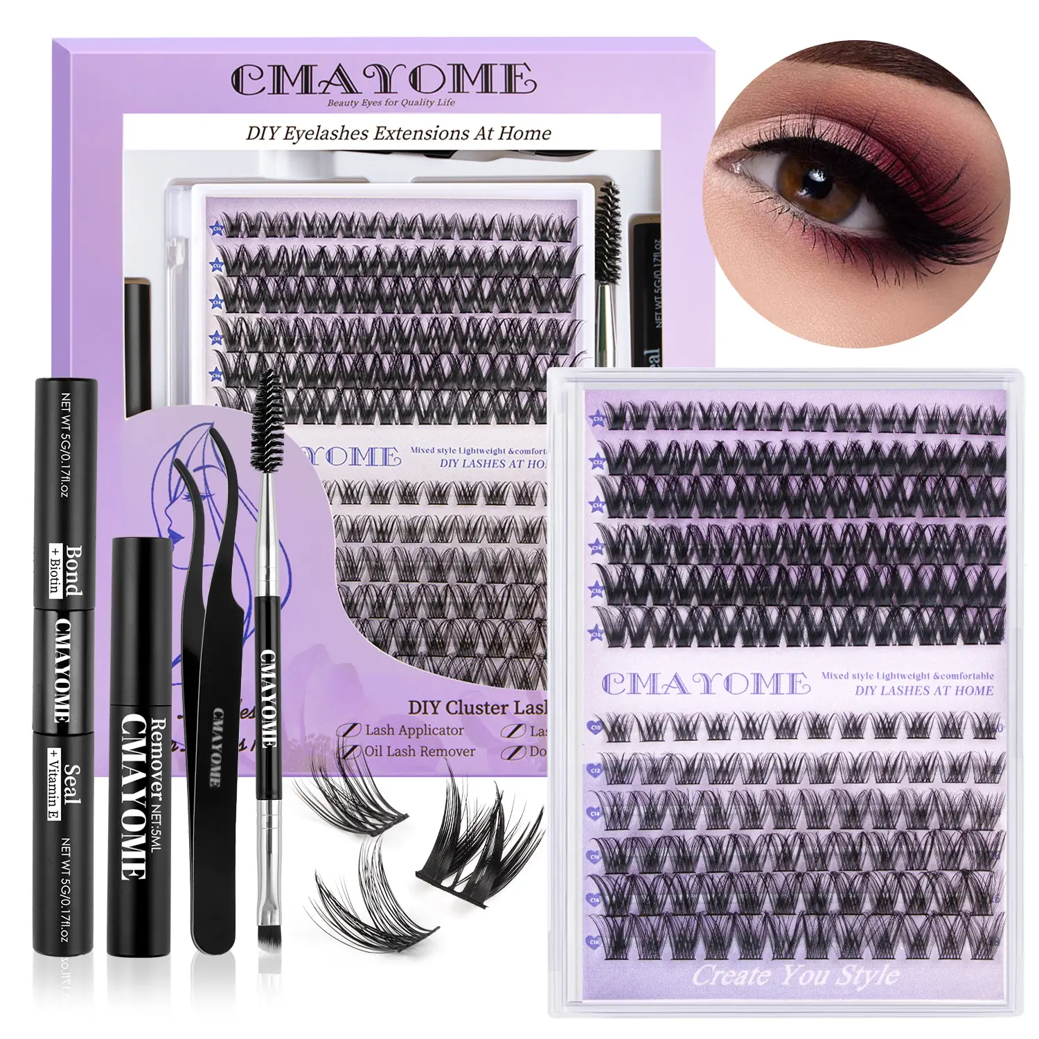 100 Clusters False Eyelashes 8-16mm Natural Large Capacity - Image 30