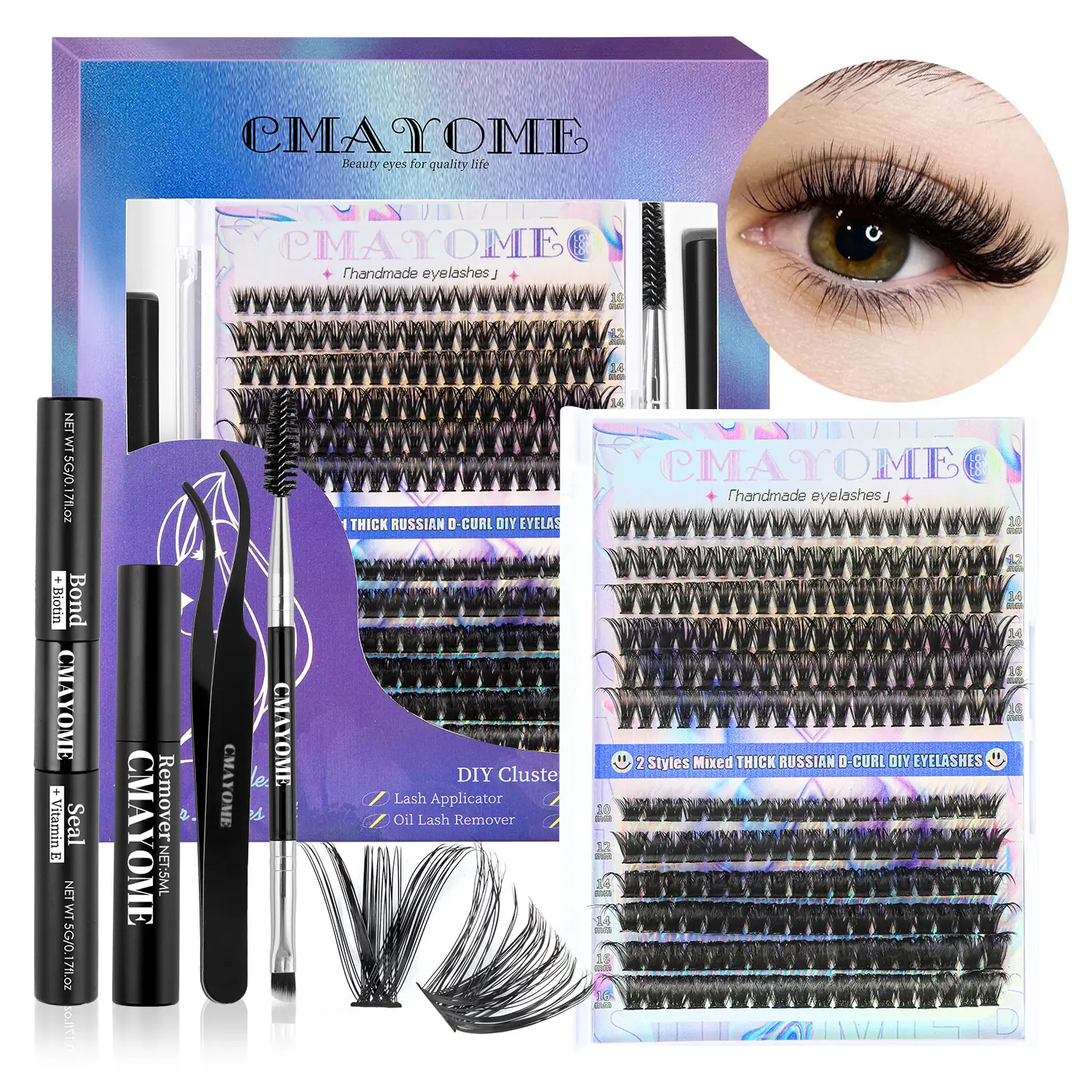 100 Clusters False Eyelashes 8-16mm Natural Large Capacity - Image 6