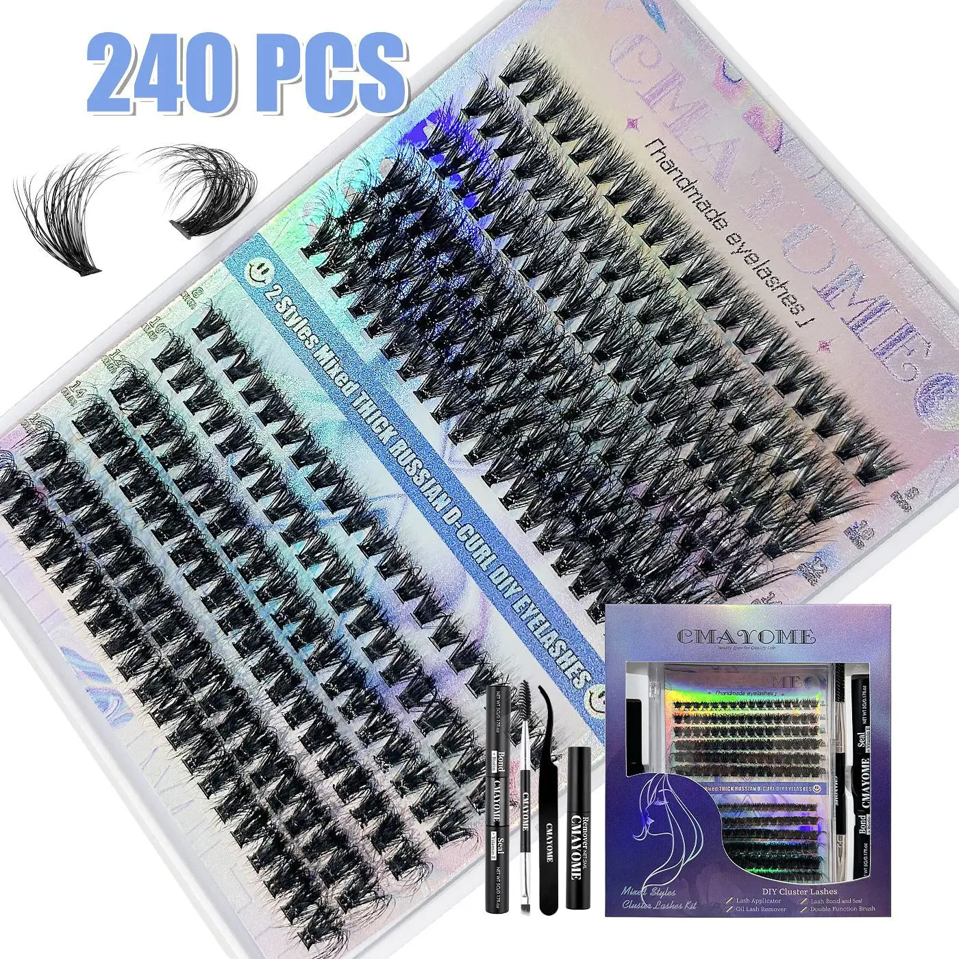100 Clusters False Eyelashes 8-16mm Natural Large Capacity - Image 8