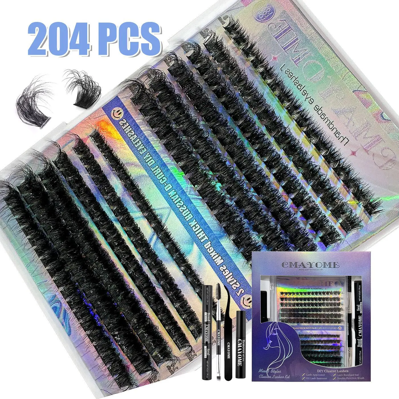100 Clusters False Eyelashes 8-16mm Natural Large Capacity - Image 9