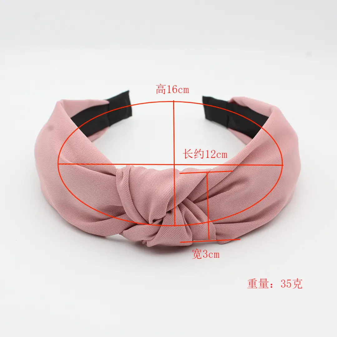 Pink Knotted Cross Body Headband with Black Buckle — feature 1