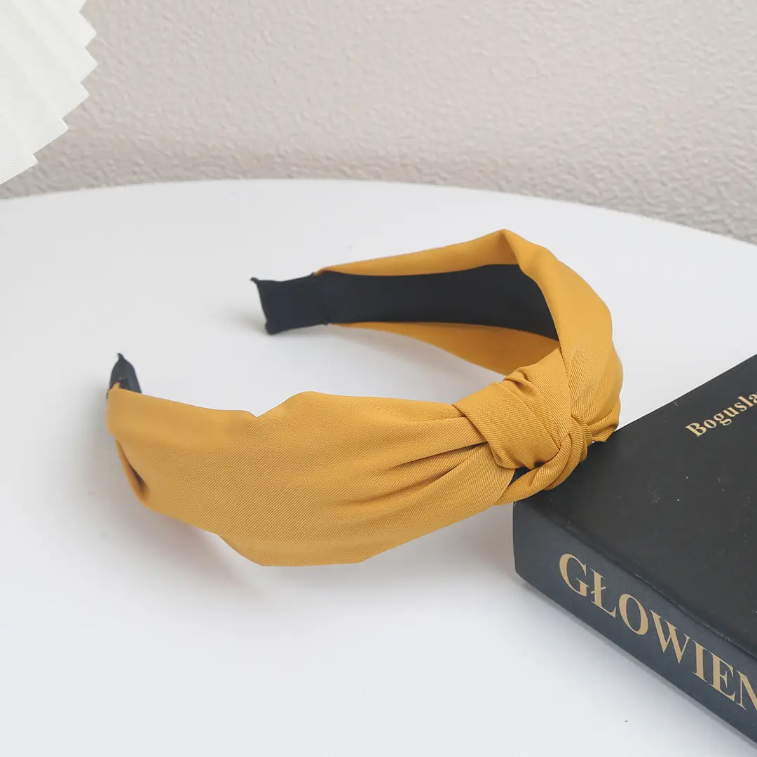 Pink Knotted Cross Body Headband with Black Buckle — feature 10