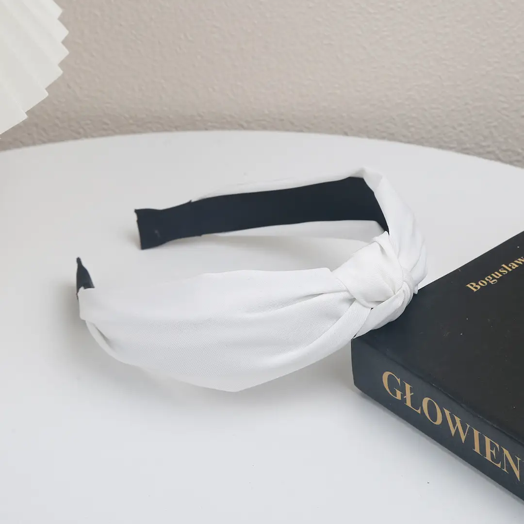 Pink Knotted Cross Body Headband with Black Buckle — feature 9
