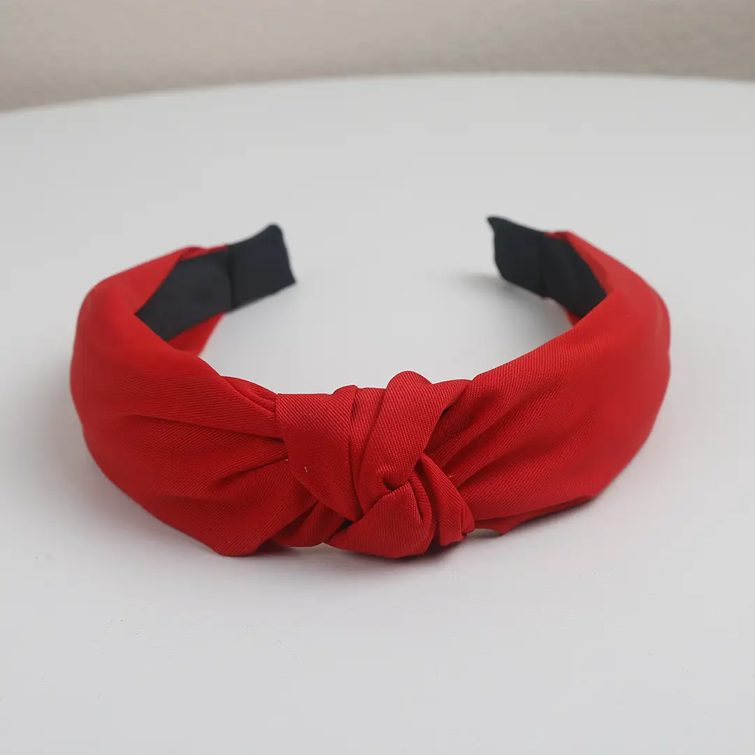 Pink Knotted Cross Body Headband with Black Buckle - Image 3