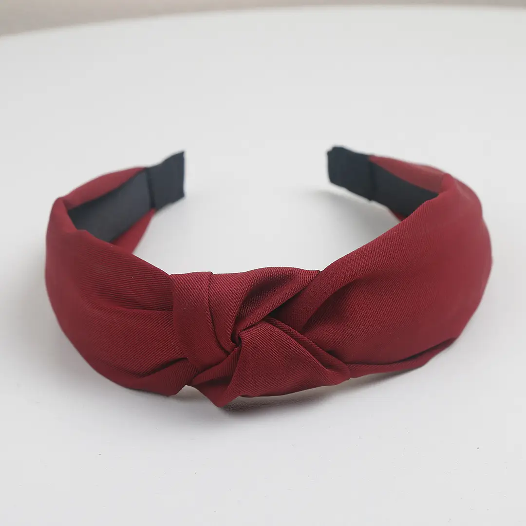Pink Knotted Cross Body Headband with Black Buckle - Image 4