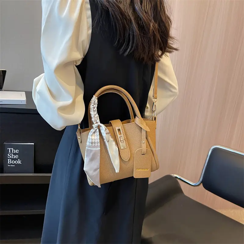 Retro Wing Handbag Beige Silk Scarf Decorative Shoulder Crossbody - Image 12